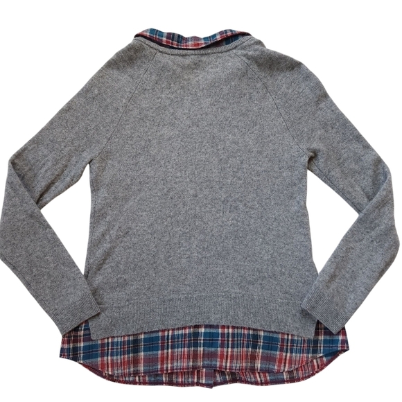 Joie Cashmere Twofer Pullover Plaid Sweater Size S - Picture 4 of 6